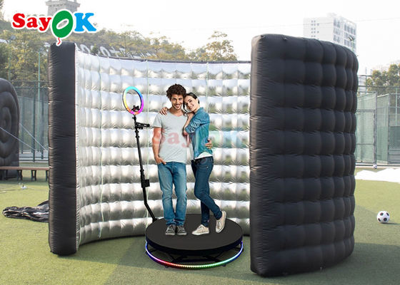 Automatic Inflatable 360 Photo Booth Wall Wedding Party Enclosure Backdrop With Led Light
