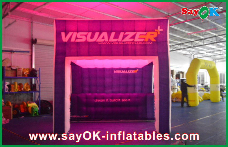 Inflatable Family Tent Nightclub Costomized Led Inflatable Cube Tent For Exhibition With Groove