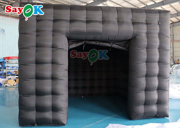 Commercial Black Color Inflatable Air Tent Rental Structure Exhibition Inflatable Cube Tent