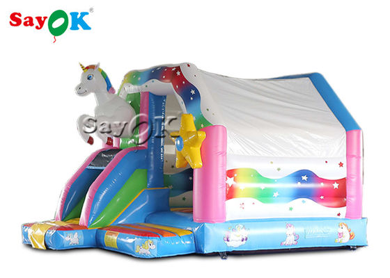 4.9x3.9x3.3 Pink Unicorn Bánh bơm nhảy nhà cho trẻ em