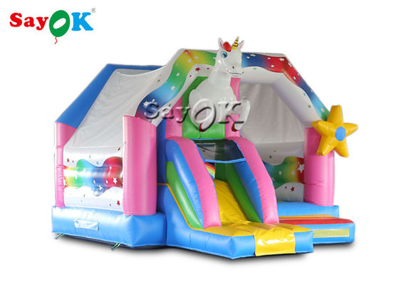 Trẻ em ngoài trời PVC Rainbow Unicorn Tháp nhấp nháy