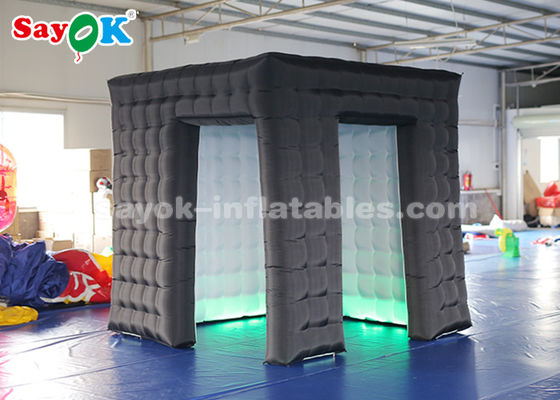 Lều tiệc bơm hơi Màu đen Gian hàng ảnh khối lập phương bơm hơi cho quảng cáo Độ bền xé cao