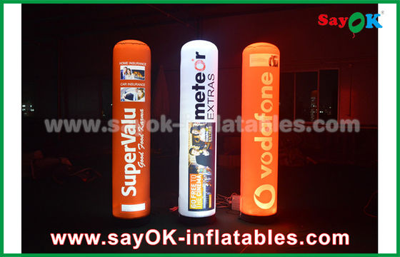 190T Nylon Cloth Inflatable Lighting Trang trí, 2m Quảng cáo Cột bơm với đèn LED