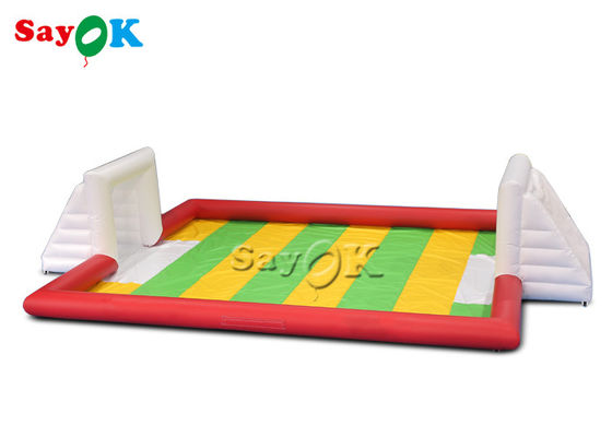 Trò chơi tiệc bơm hơi 10x7m Red Pvc Trò chơi thể thao bơm hơi Lễ hội Bùng nổ sân bóng đá