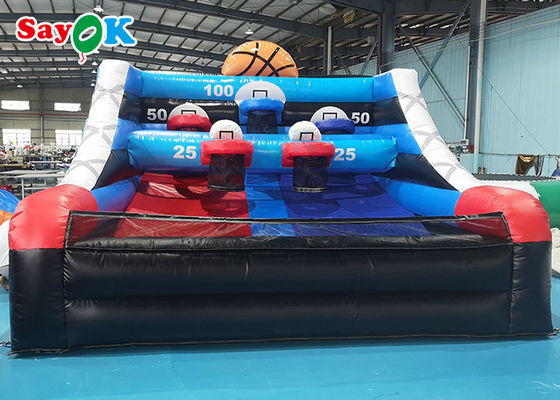 Trò chơi bóng rổ bơm hơi 4x4x3mH Bạt Trò chơi thể thao bơm hơi Trò chơi bóng rổ trẻ em Bàn bắn súng