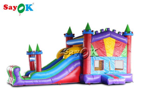 In kỹ thuật số PVC chống nước thổi nổi lâu đài nhảy với slide