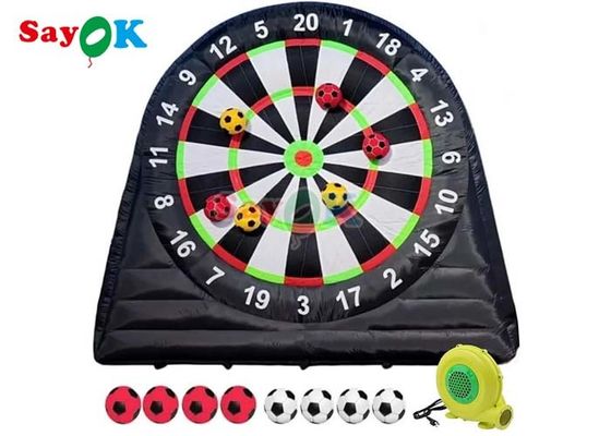 Mục tiêu bóng đá khổng lồ cao 10ft trò chơi thể thao bơm ngoài trời Dartboard với 8pcs bóng đá