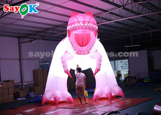 Nhân vật bơm 4m Dinosaur bơm màu hồng Cho trang trí lễ hội ẩm ướt chống ẩm Độ kín không khí cao