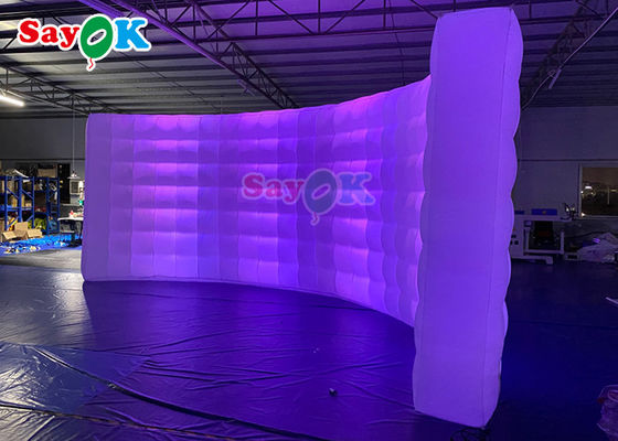 Curve Wall Multi Color Inflatable Backdrop Wall With LED Strips Photo Booth Bức tường bán hàng