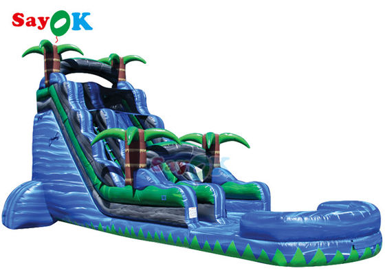 Slide bơm lớn thương mại đồng màu nâu PVC nước trượt Bounce House mùa hè ngoài trời
